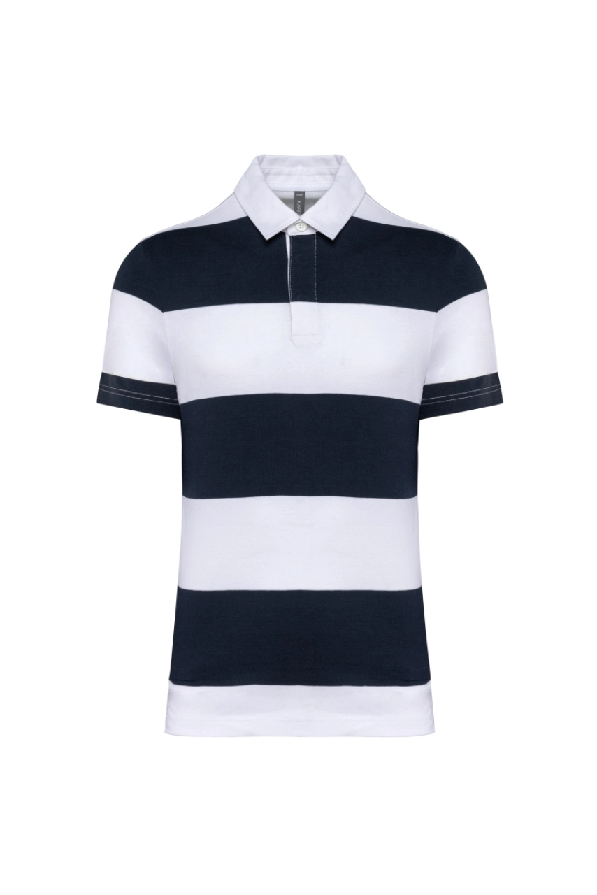 Polo rugby rayé manches courtes unisexe