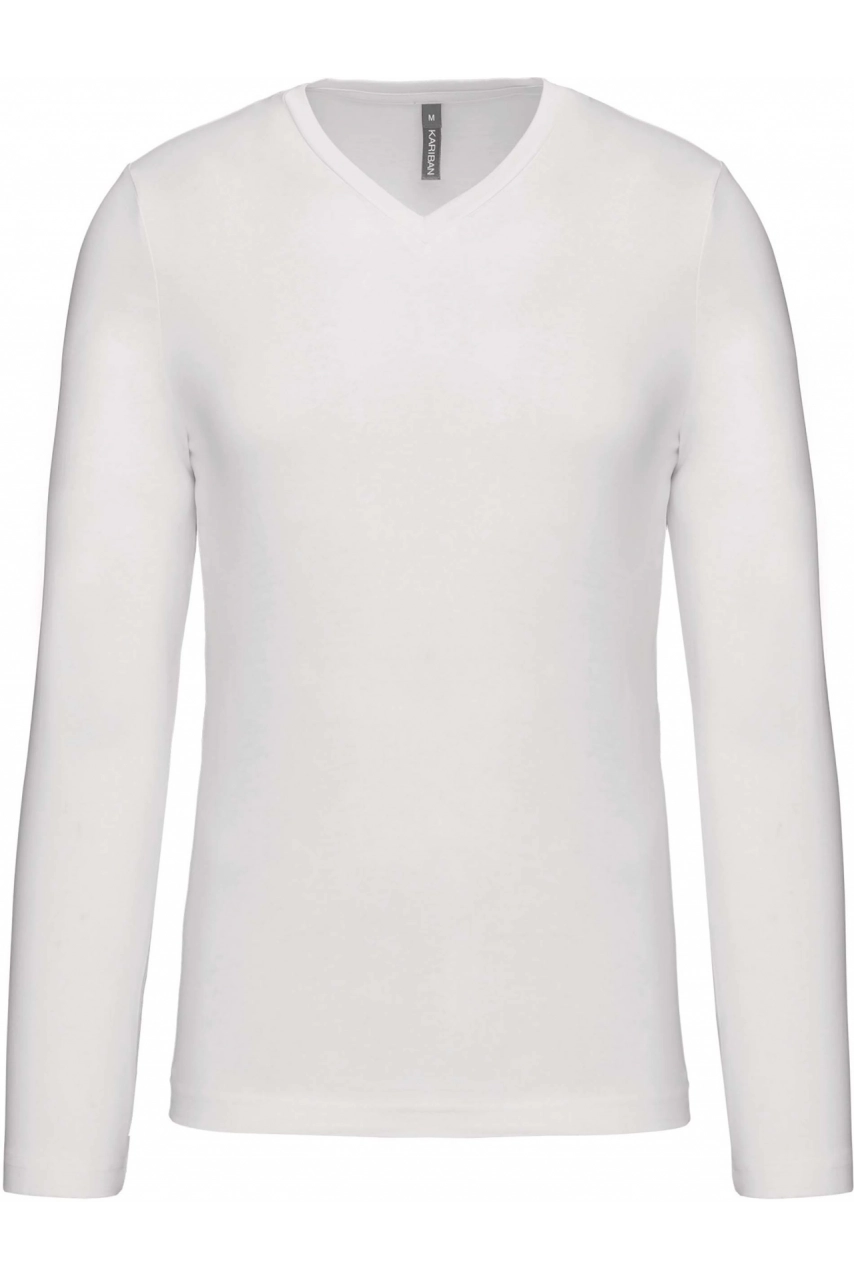 T-shirt col V manches longues