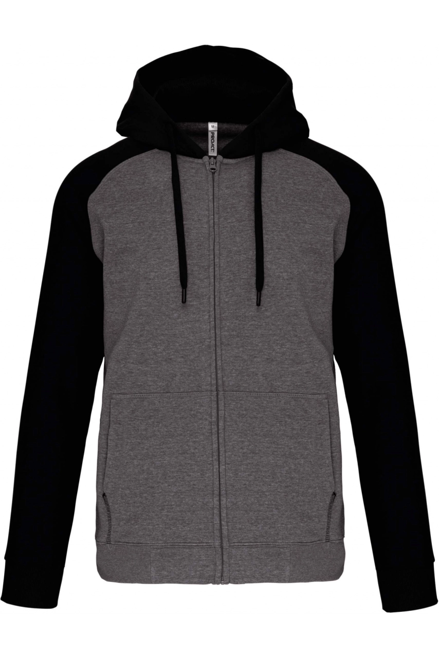 Veste molleton zippée capuche bicolore unisexe