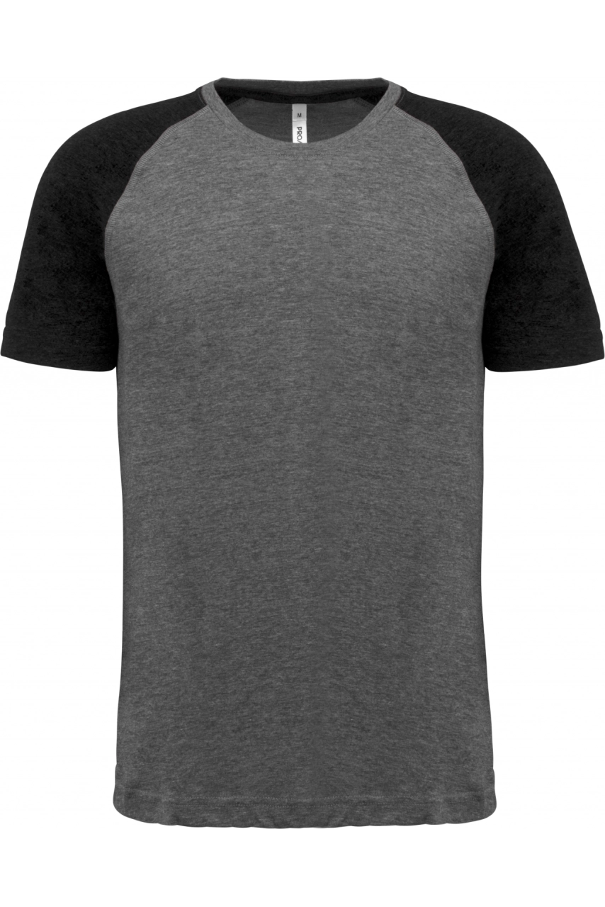 T-shirt triblend bicolore sport manches courtes unisexe
