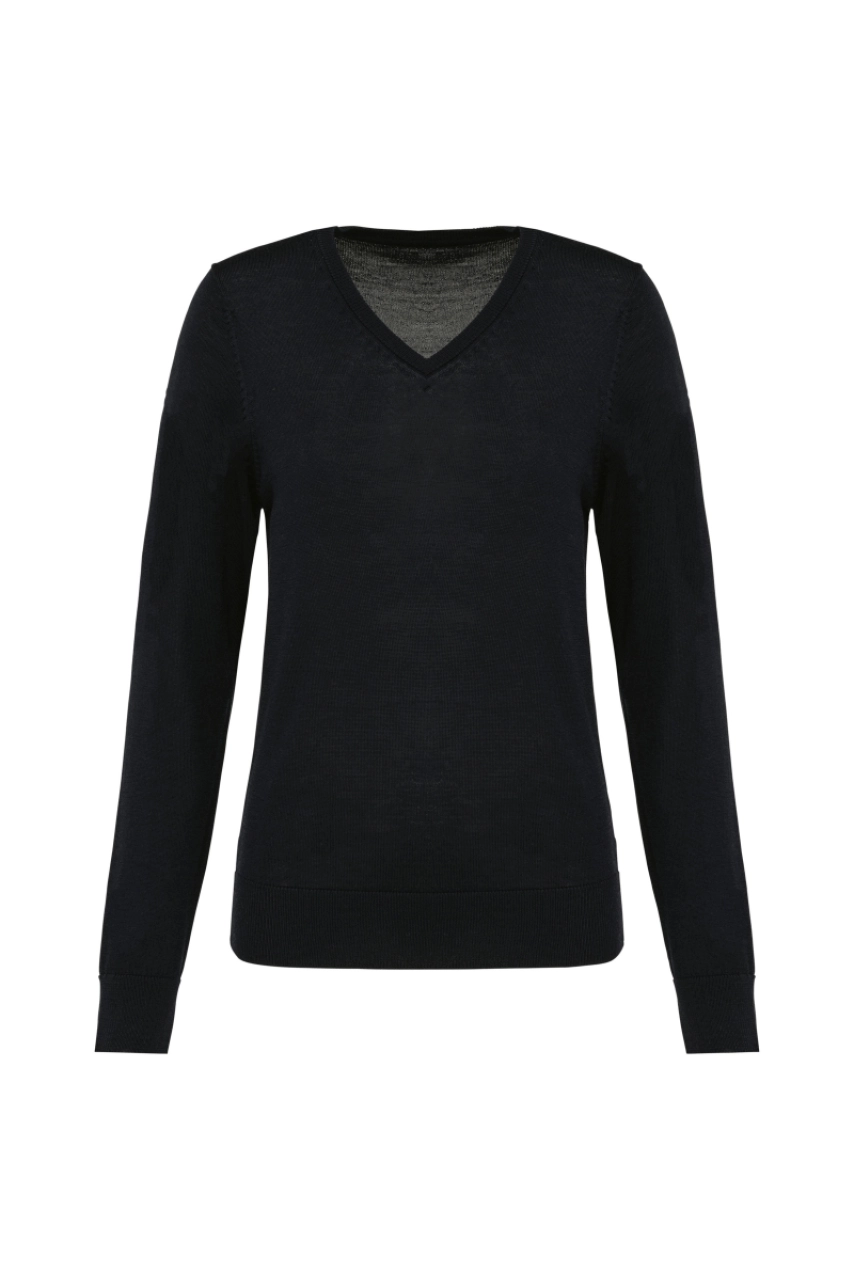 Pull Mérinos col V femme
